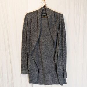Barefoot Dreams CozyChic Lite Open-Front Cardigan Heathered Gray Sz Medium Warm